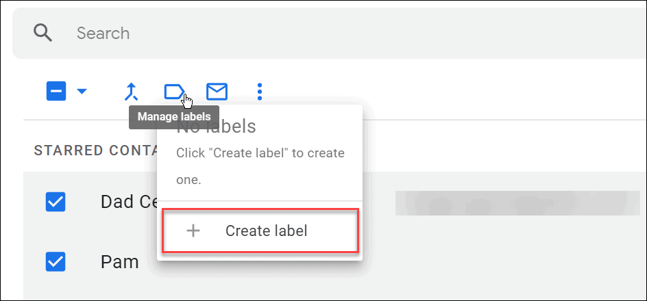  label luo ryhmäsähköpostiluettelo Gmailissa
