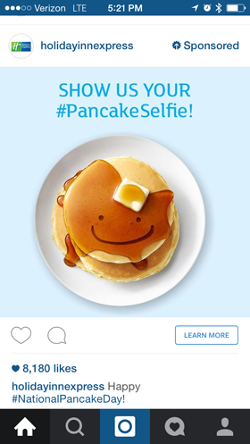 holidayinnexpess-instagram-mainos tekstillä kuvassa