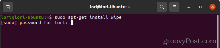 Asenna wipe Linuxiin