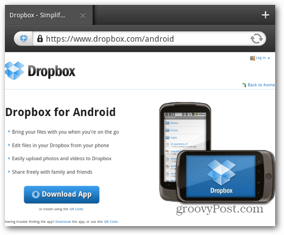 Dropbox Androidille