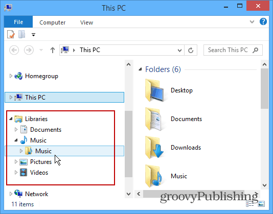 Windows 8.1 -vinkki: Palauta kirjastot File Exploreriin
