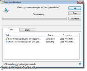 Windows Liven sähköpostin synkronointitesti