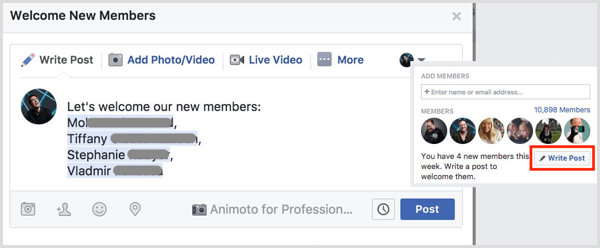 Facebook-ryhmä toivottaa uudet jäsenet tervetulleiksi