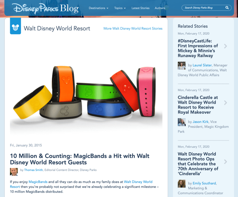 Disney MagicBand -artikkeli Disney-blogista
