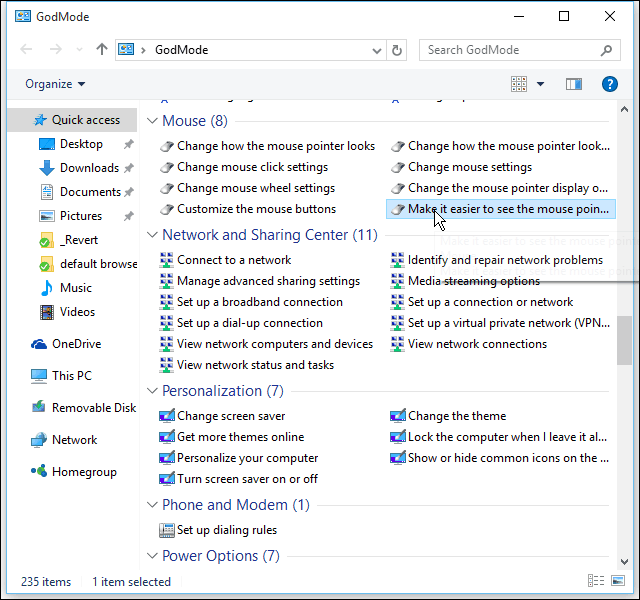 Kuinka ottaa piilotettu jumala -tila käyttöön Windows 10: ssä