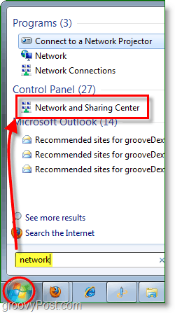 päästä verkkoon ja jakamiskeskukseen Windows 7: ssä