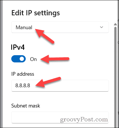 Aseta IP-osoite Google DNS: lle