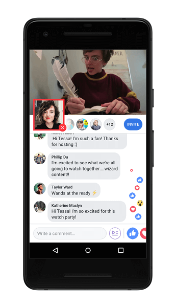 Facebook julkaisee myös Live Commentating -palvelua, jonka avulla Watch Party -isäntä voi siirtyä suoraan Watch Party -ryhmään, kuva kuvassa, jakaa kommentteja videoiden toiston aikana.