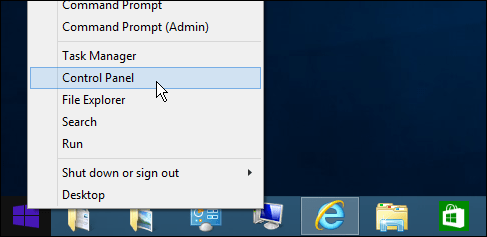Ohjauspaneeli Windows 8