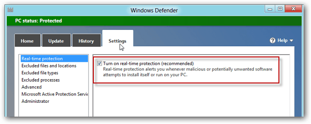 Windows Defender Windows 8 sisältää MSE