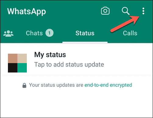 Avaa Whatsapp-valikko