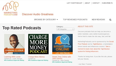MarketingPodcasts.com on ensimmäinen ja ainoa podcastien hakukone.