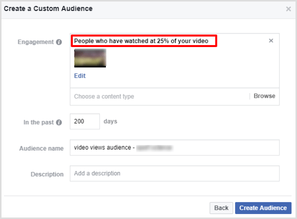 facebook luoda video-sitoutumisen mukautetun yleisön