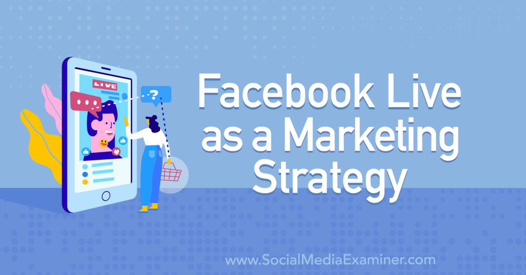 Facebook Live markkinointistrategiana, joka sisältää Tiffany Lee Bymasterin näkemyksiä sosiaalisen median markkinointipodcastista.