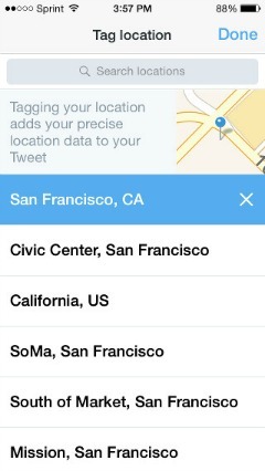 Twitter ja Foursquare Partner lisätä sijainnin twiitteihin