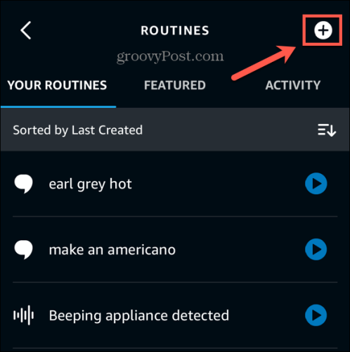 alexa app uusi rutiini