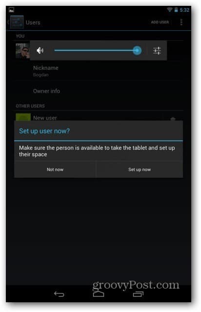 Nexus 7 -käyttäjätilit - määritä käyttäjä nyt