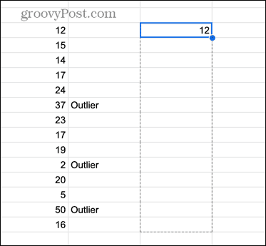 google sheets vetää soluja