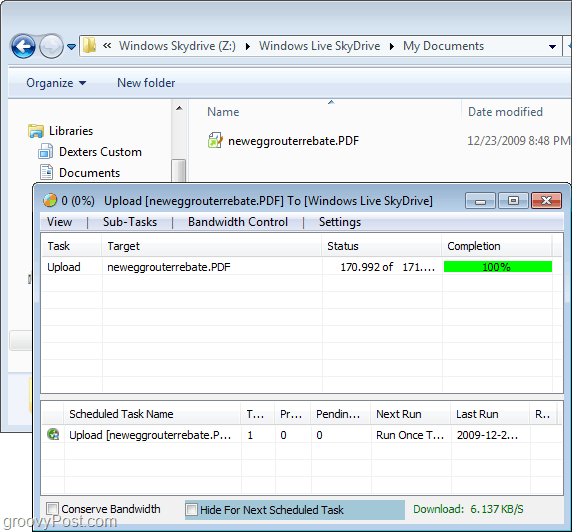 lataa tiedostoja laskuvarjohyppäämiseen Windows Explorerin kautta