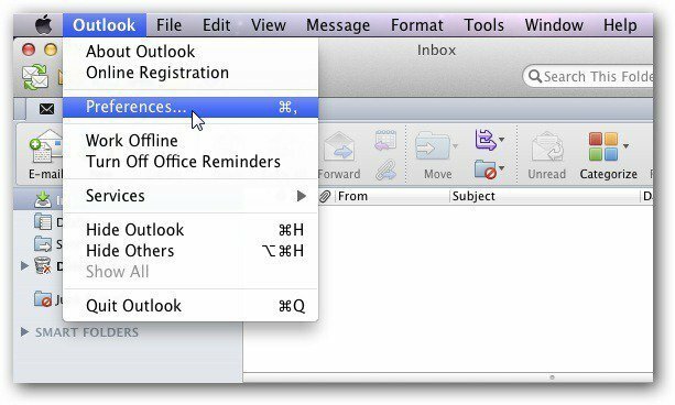 Outlook Mac -asetukset