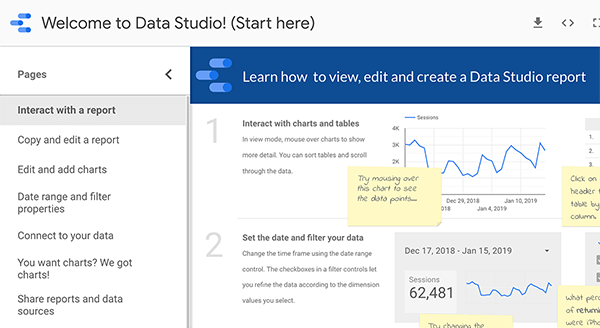 Aloittaminen Google Data Studiossa, vinkki 1