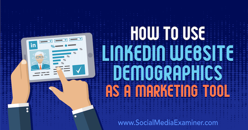 Kuinka käyttää LinkedIn-verkkosivuston demografiaa markkinointityökaluna, kirjoittanut Daniel Rosenfeld sosiaalisen median tutkijasta.
