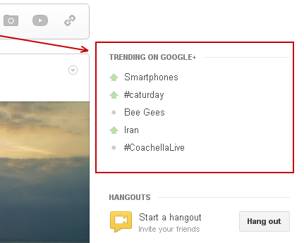 trendejä google +: ssa