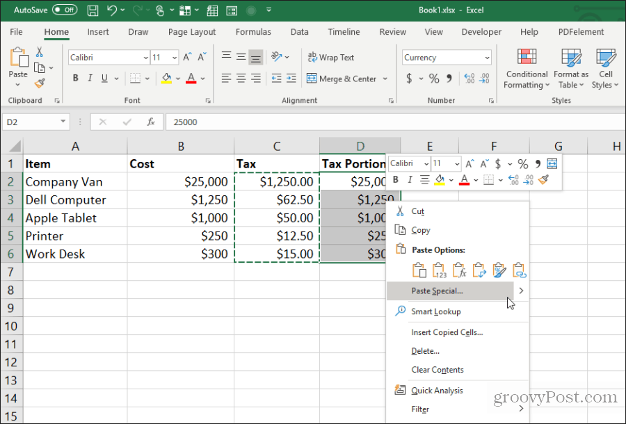 liitä erityinen Exceliin