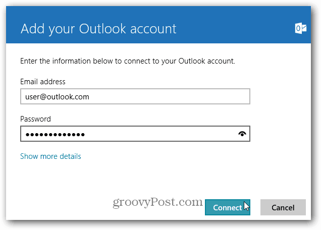 Lisää Outlook.com-osoitteesi Windows 8 Mail -sovellukseen