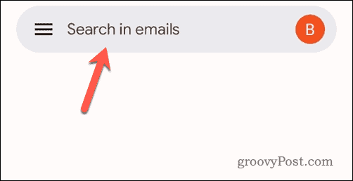 Napauta hakupalkkia Gmail-mobiilisovelluksessa