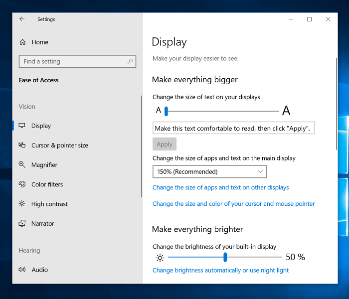 Tee jokaisen suurempia Windows 10 -näyttöasetuksia