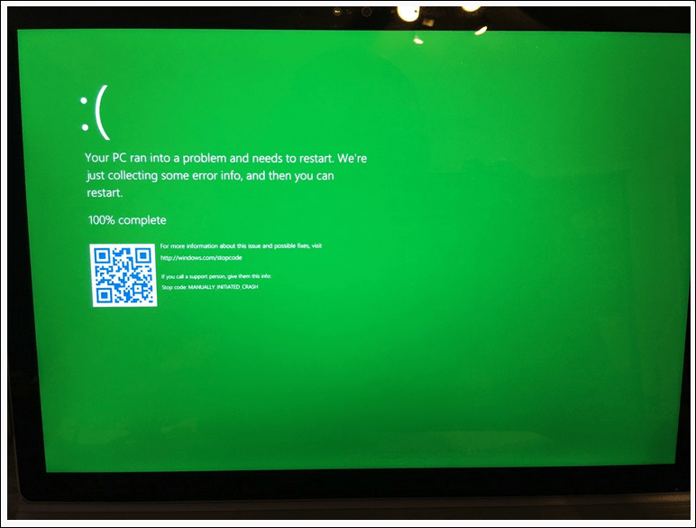 Microsoft esittelee kuoleman vihreän näytön yksinomaan Windowsin sisäpiiriin