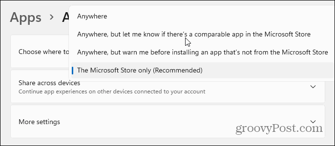 Muut asennussovelluksen ominaisuudet Windows 11