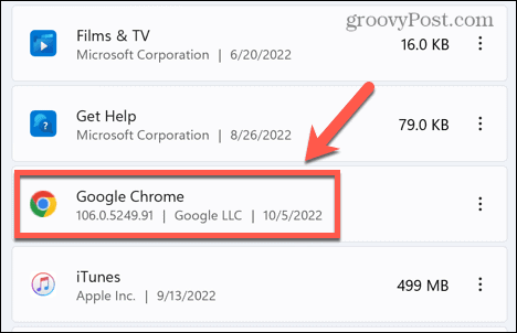 windows chrome -sovellus