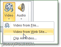 Video verkkosivustosta -vaihtoehto PowerPoint 2010: ssä