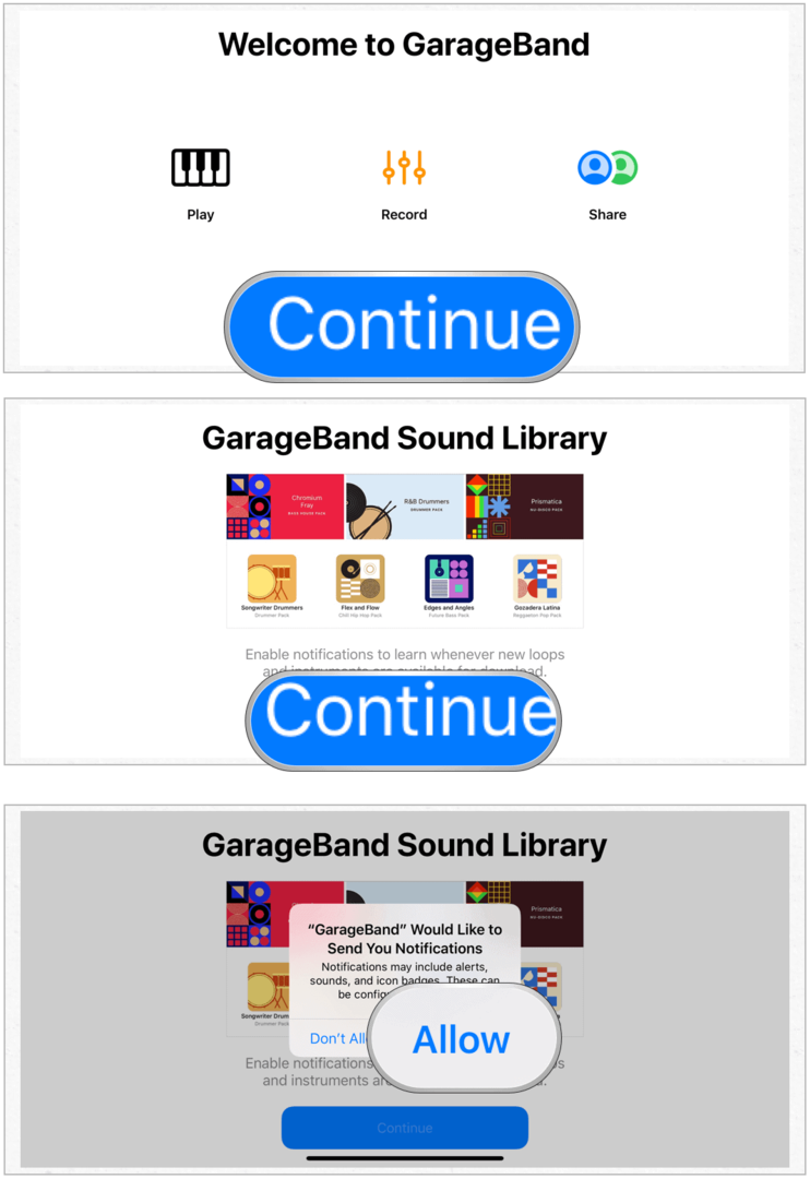 GarageBand asentaa iPhoneen