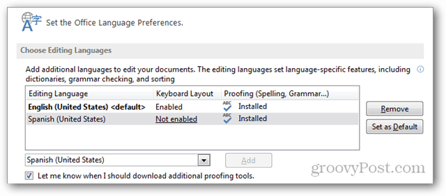 Kuinka lisätä kieliä Office 2013: een