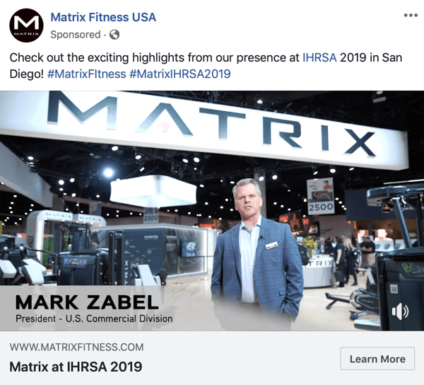 Kuinka käyttää sosiaalista mediaa live-tapahtuman näkymien tunnistamiseen, esimerkki Matrix Fitness USA: n live-tapahtuman sosiaalisesta markkinoinnista