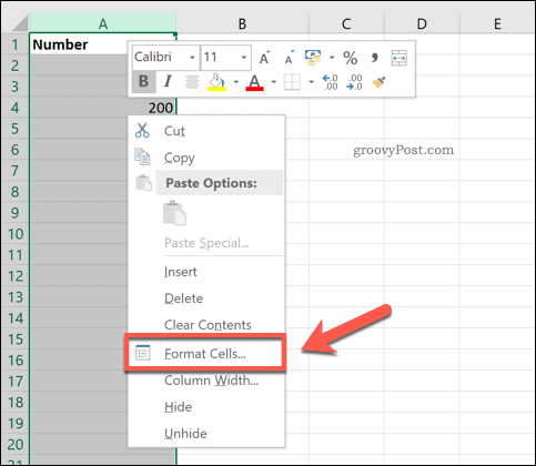 Excel Format Cells -vaihtoehto