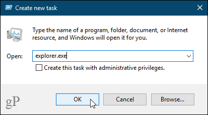 Luo uusi tehtävävalintaikkuna Windows 10 Task Manager -sovellukseen
