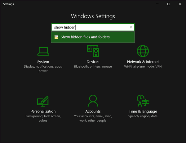 Piilotettujen tiedostojen ja kansioiden näyttäminen Windows 10: ssä