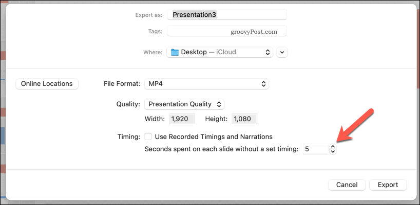 Viedyn videon manuaalisen ajoituksen käyttäminen PowerPointissa Macissa