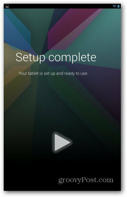 Nexus 7 -käyttäjätilien asennus on valmis