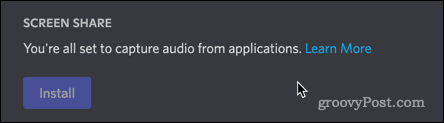 discord audio plugin asennettu