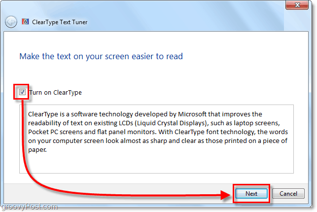 Kuinka lukea tekstiä Windows 7: ssä helpommin ClearTypen avulla