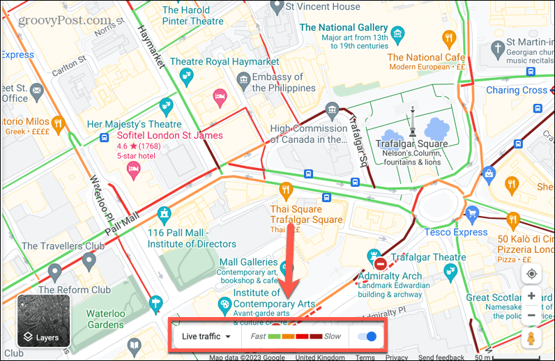 google maps live liikennepalkki