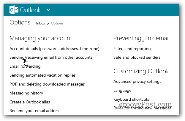 Outlook.com-vinkki: Aseta oletussähköpostitilisi