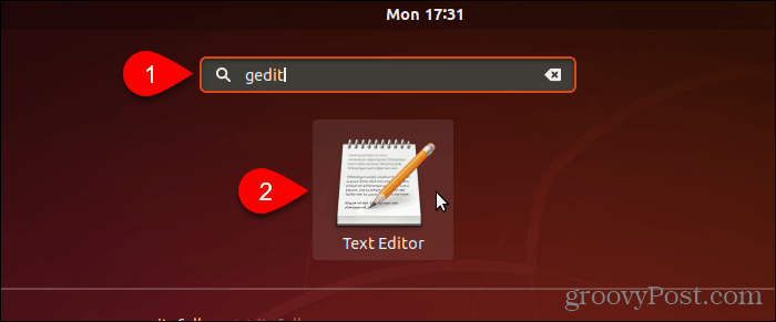 Etsi ja avaa gedit Ubuntussa