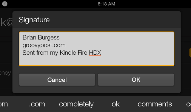 Fire HDX-allekirjoitus