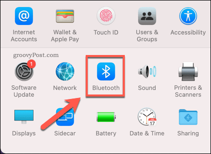 Bluetooth-asetusvalikon avaaminen Macissa